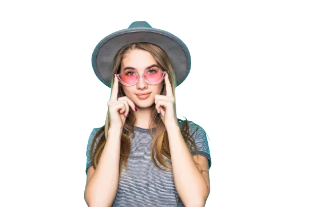 Model wearing cat-eye sunglasses from the latest collection