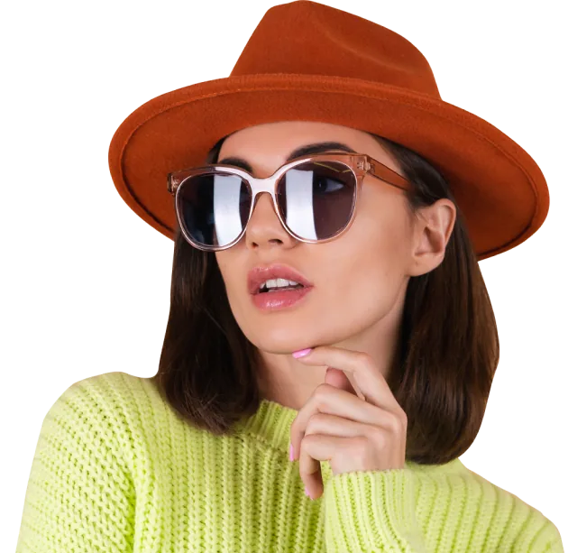 Woman wearing oversized designer sunglasses from Ejones Opticals